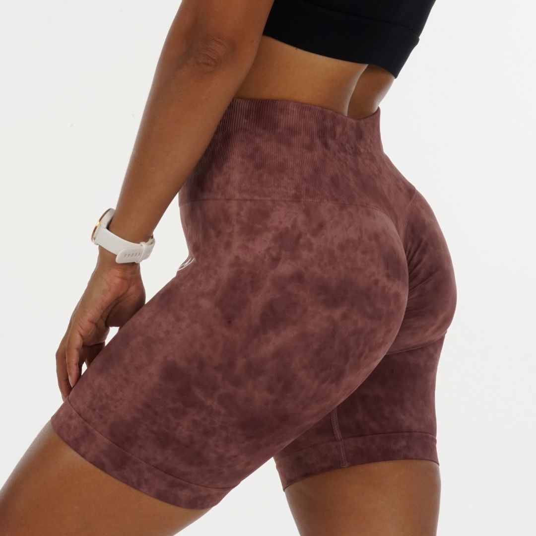 Tie Dye Scrunch Shorts Brown